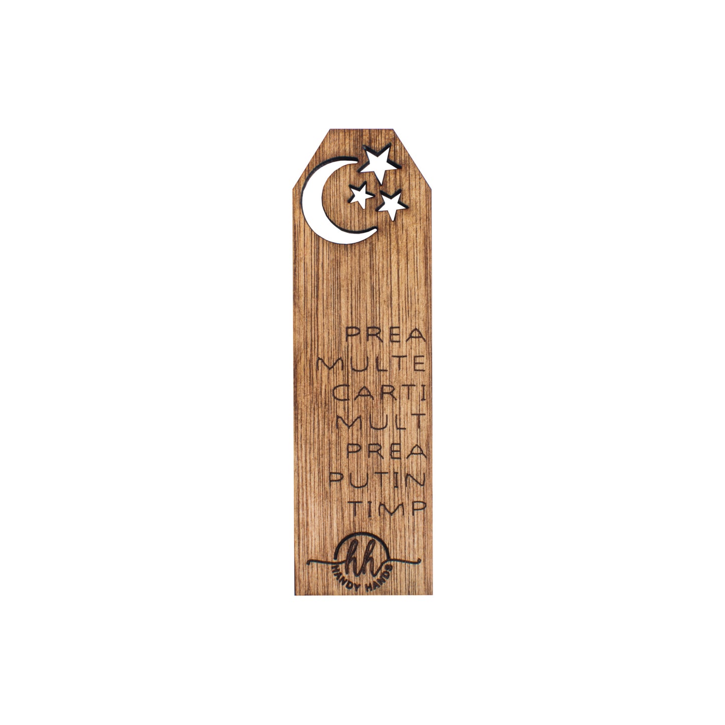 Semn de carte Personalizabil, HandyHands, luna si stele 3 cm x 10 cm
