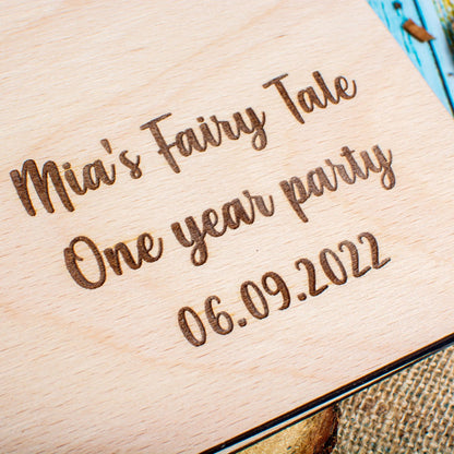 Album Foto GuestBook Botez HH1606 Personalizat din lemn Fairy 30 x 21 cm