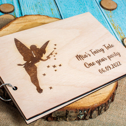 Album Foto GuestBook Botez HH1606 Personalizat din lemn Fairy 30 x 21 cm
