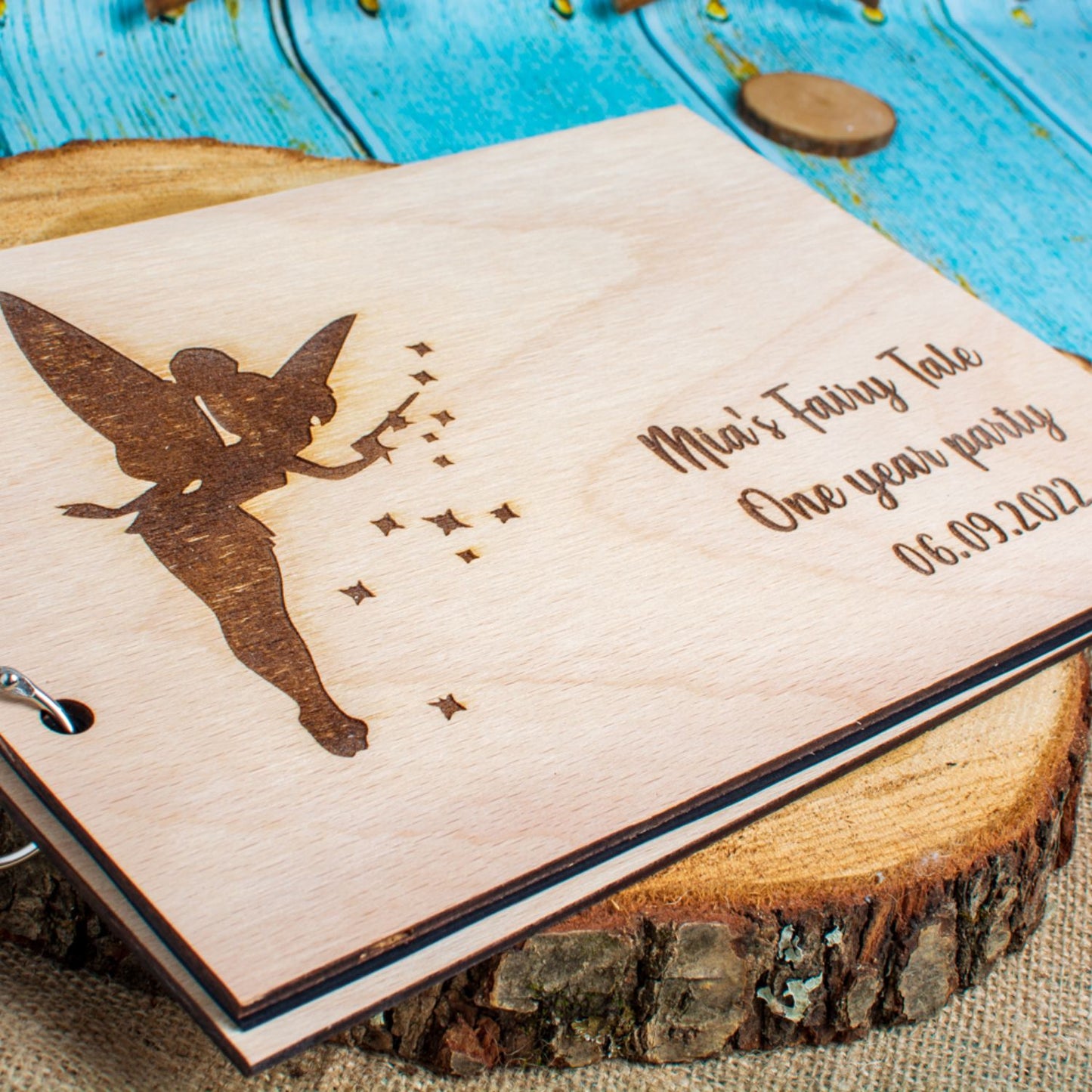 Album Foto GuestBook Botez HH1606 Personalizat din lemn Fairy 30 x 21 cm