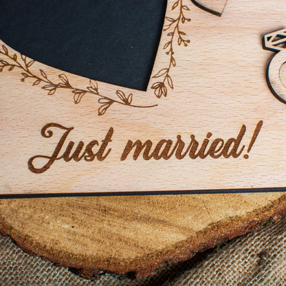 Album Foto GuestBook Nunta HH1589 Personalizat din lemn Inimi 30 x 21