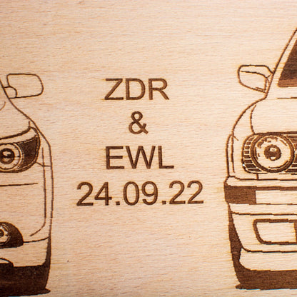 Album Foto GuestBook Nunta HH1614 Personalizat din lemn BMW 30 x 21 cm