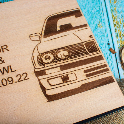 Album Foto GuestBook Nunta HH1614 Personalizat din lemn BMW 30 x 21 cm