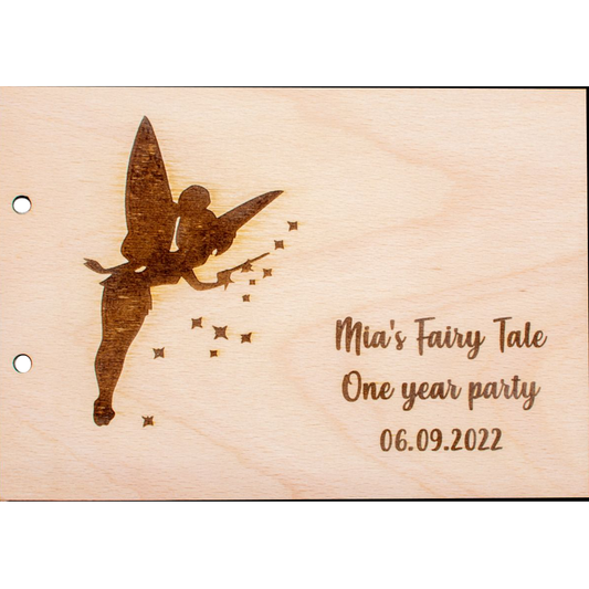 Album Foto GuestBook Botez HH1606 Personalizat din lemn Fairy 30 x 21 cm