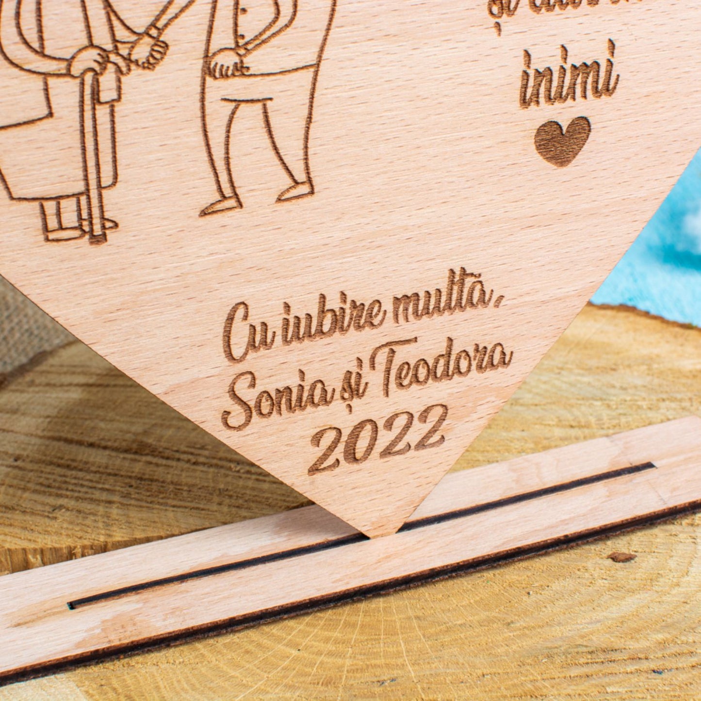 Decor din Lemn HH1584 Personalizat pentru Bunici din partea Nepotilor