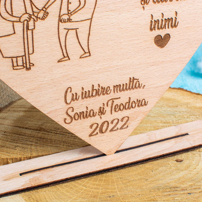 Decor din Lemn HH1584 Personalizat pentru Bunici din partea Nepotilor