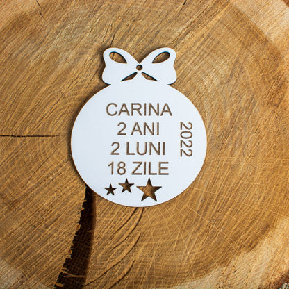 Glob de Craciun cu Detaliile Copilului HH1629 din Lemn Model Stele