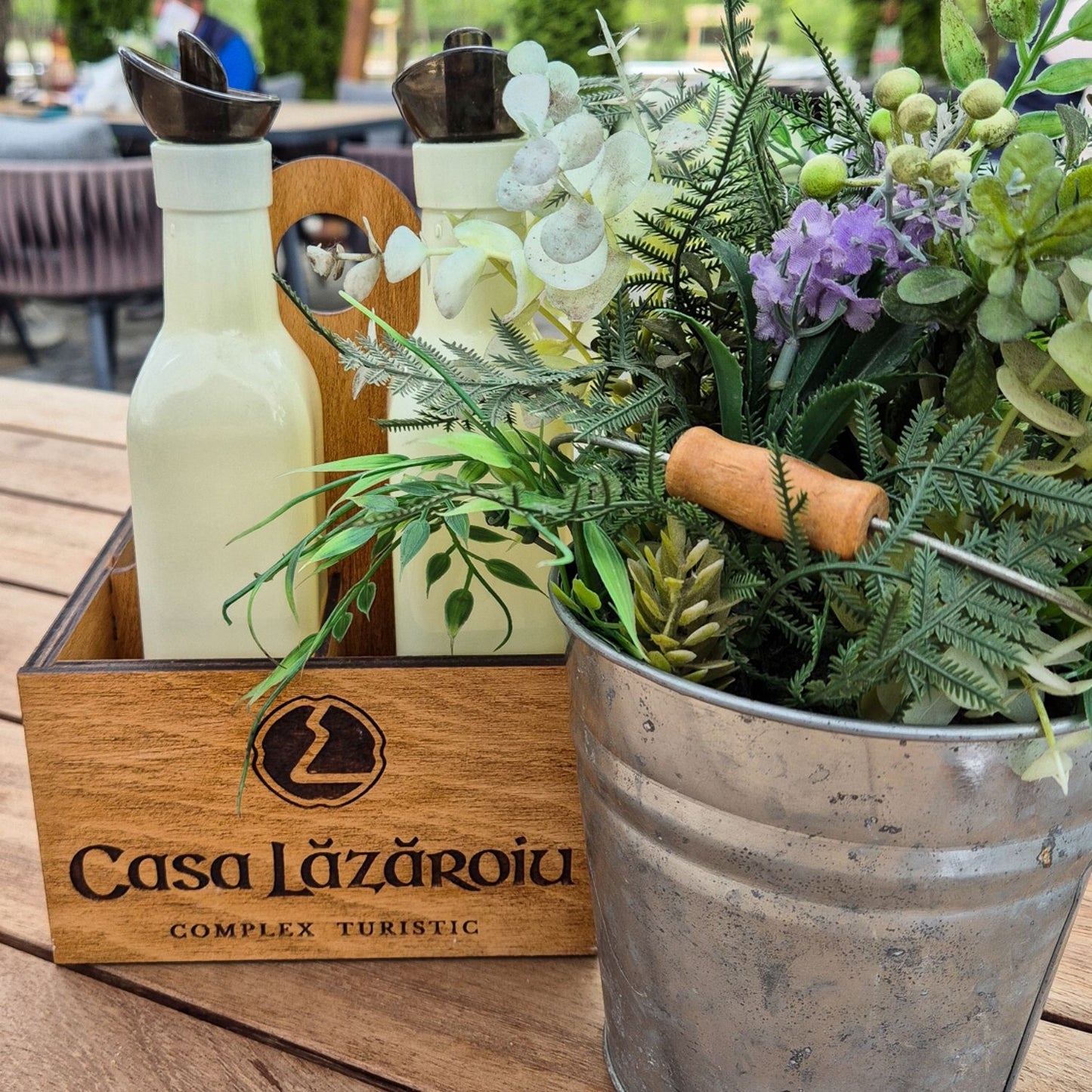 Oliviera Set condimente masa din Lemn HH1624 Personalizat cu numar de masa