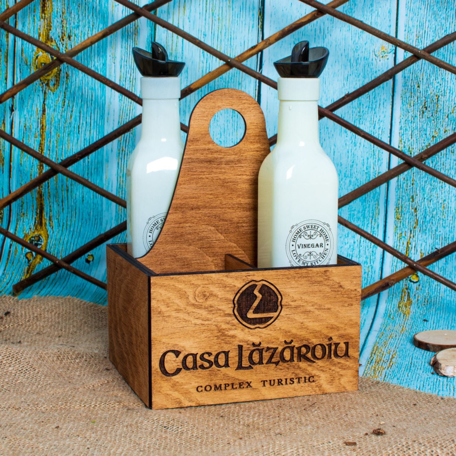 Oliviera Set condimente masa din Lemn HH1624 Personalizat cu numar de masa