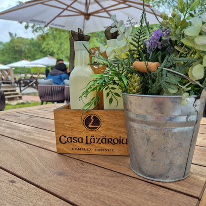 Oliviera Set condimente masa din Lemn HH1624 Personalizat cu numar de masa