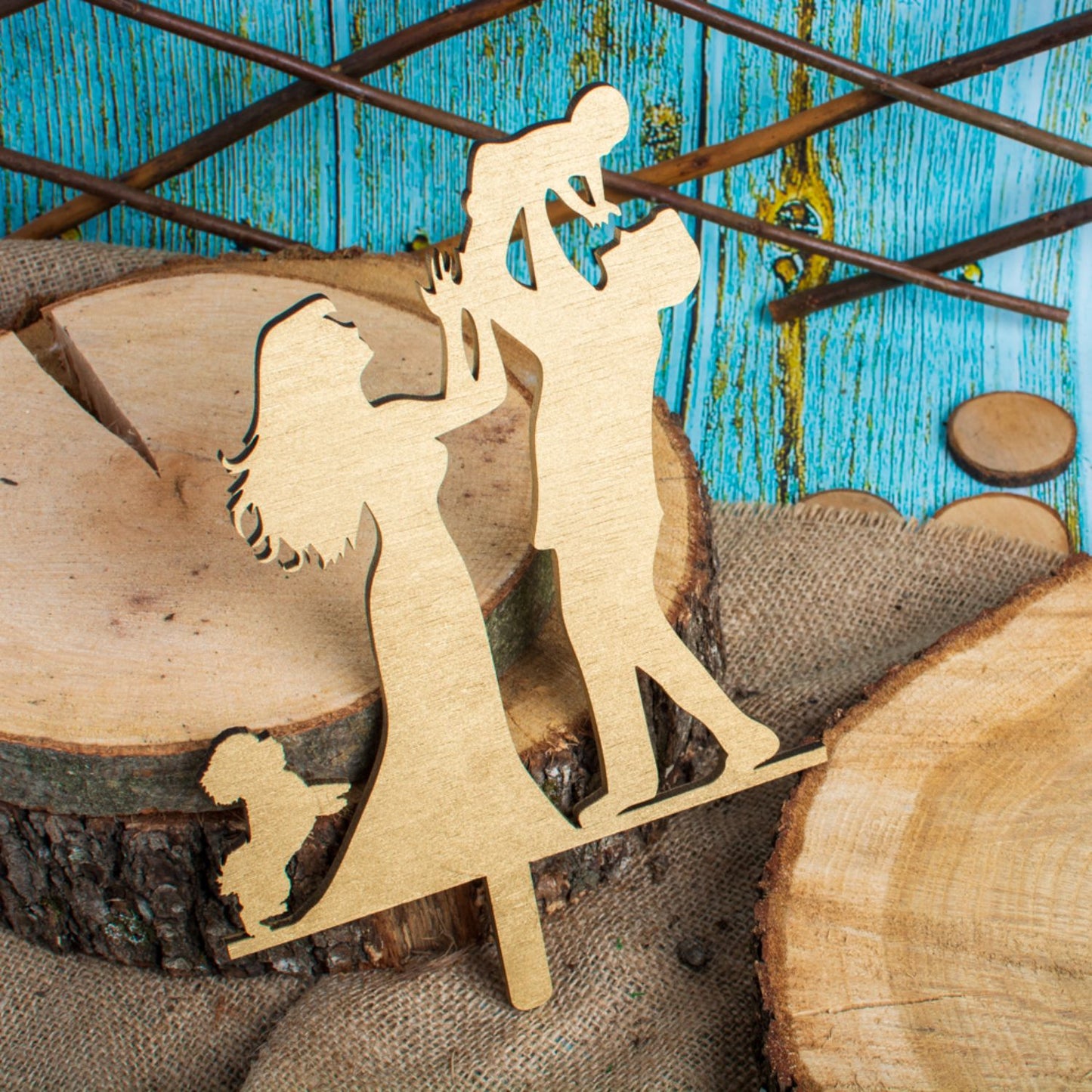 Topper din Lemn HHH1604 Personalizat Familie