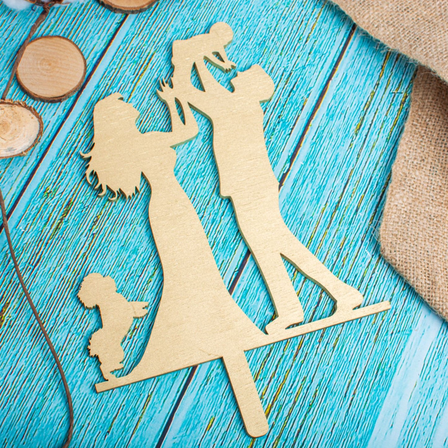 Topper din Lemn HHH1604 Personalizat Familie