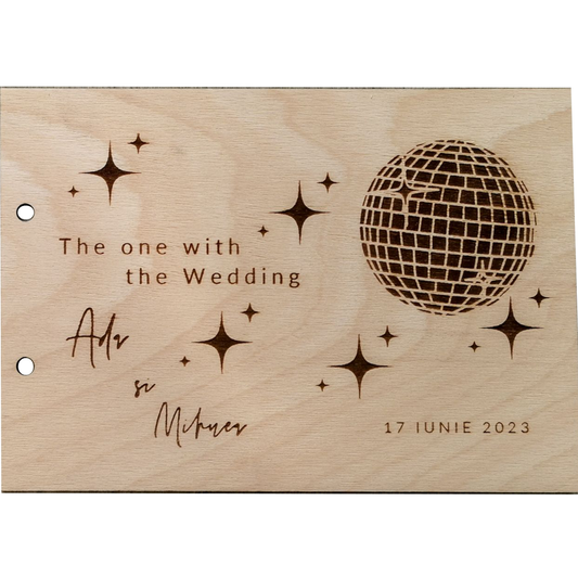 Album Foto GuestBook Nunta HH1641 Model Stele Personalizat din lemn 30 x 21 cm