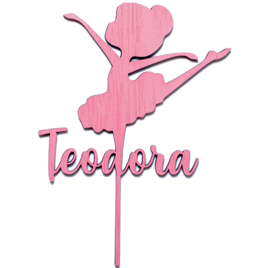 Topper din Lemn HH1583 Personalizat Aniversare Balerina