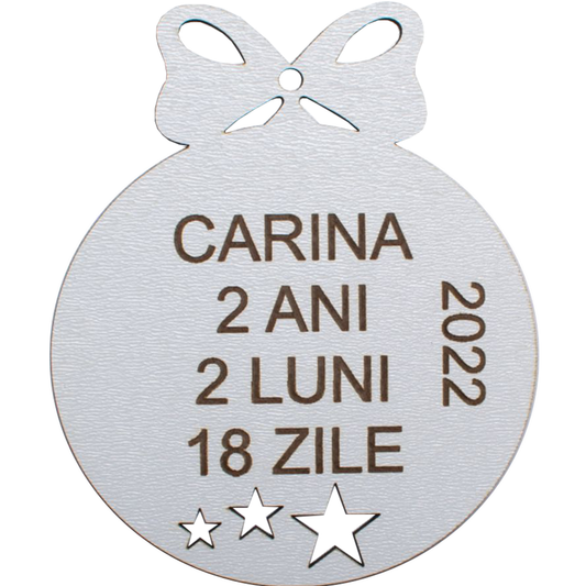Glob de Craciun cu Detaliile Copilului HH1629 din Lemn Model Stele
