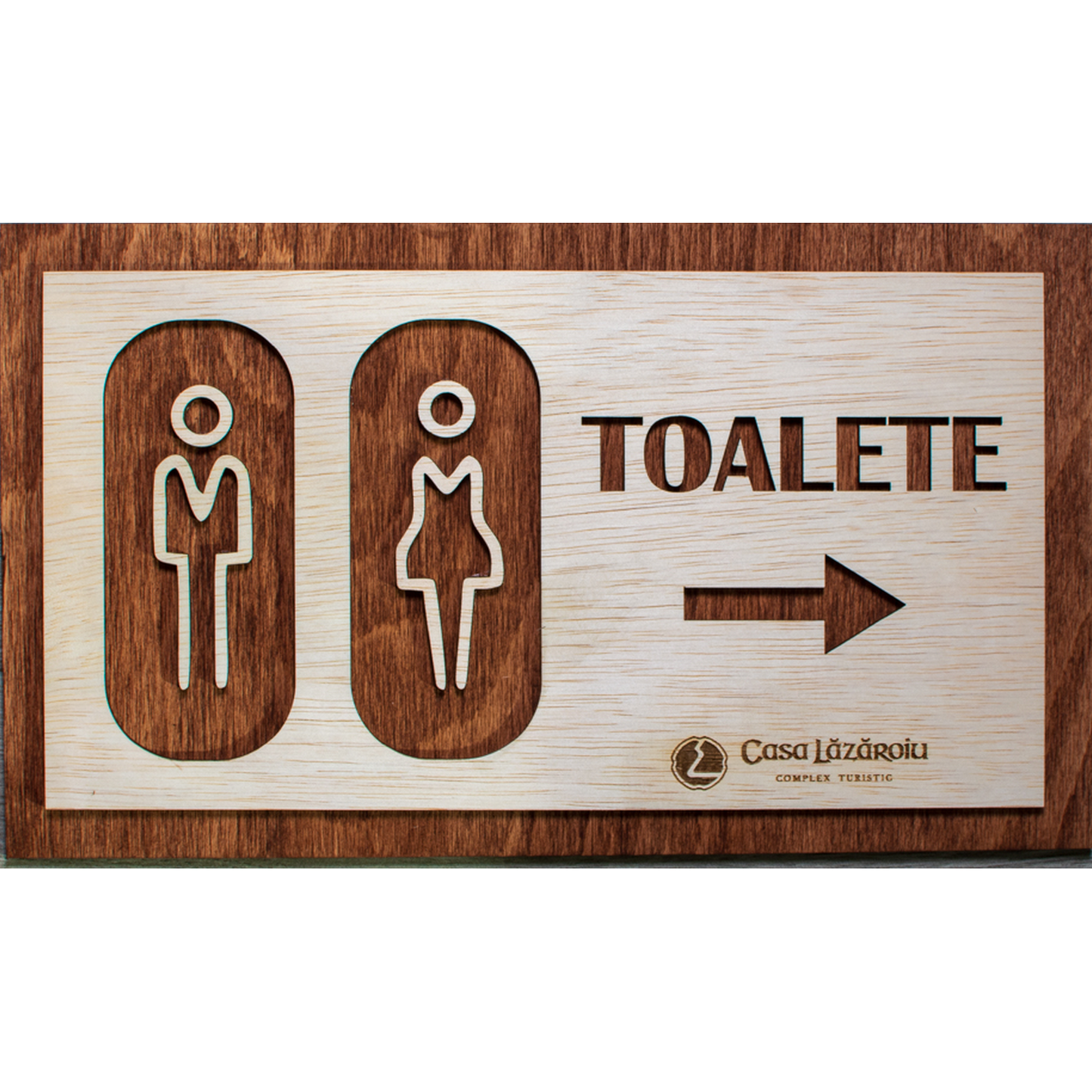 Semn de Toaleta din Lemn HH1623 Personalizat 35 x 20 cm