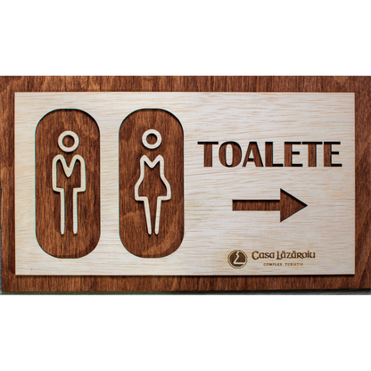 Semn de Toaleta din Lemn HH1623 Personalizat 35 x 20 cm