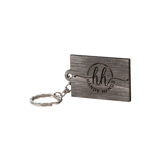 Set 10 bucati Breloc din lemn HH944 Personalizat Model Dreptunghiular 6x3.7 cm