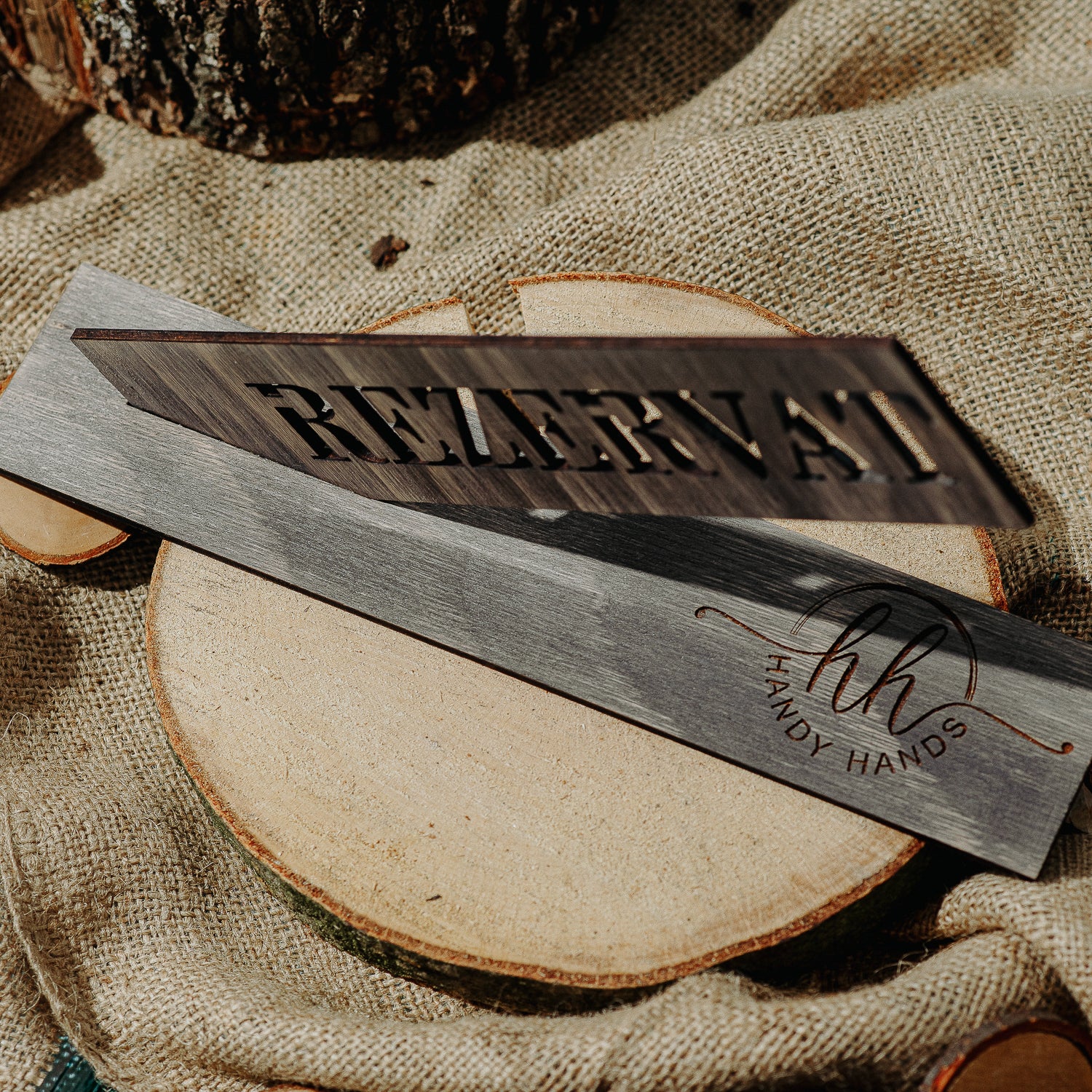 Semn de Masa cu textul Rezervat din lemn HH969 Personalizat 28.3x3 cm