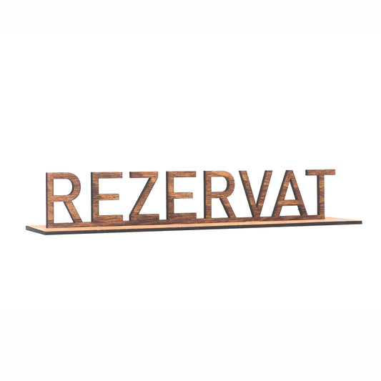 Semn de Masa cu textul Rezervat din lemn HH970 Personalizat 29x6 cm