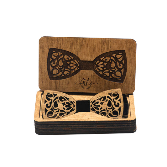 Papion din lemn HH976 Personalizat in Cutie Premium Cadou 11.5x5 cm