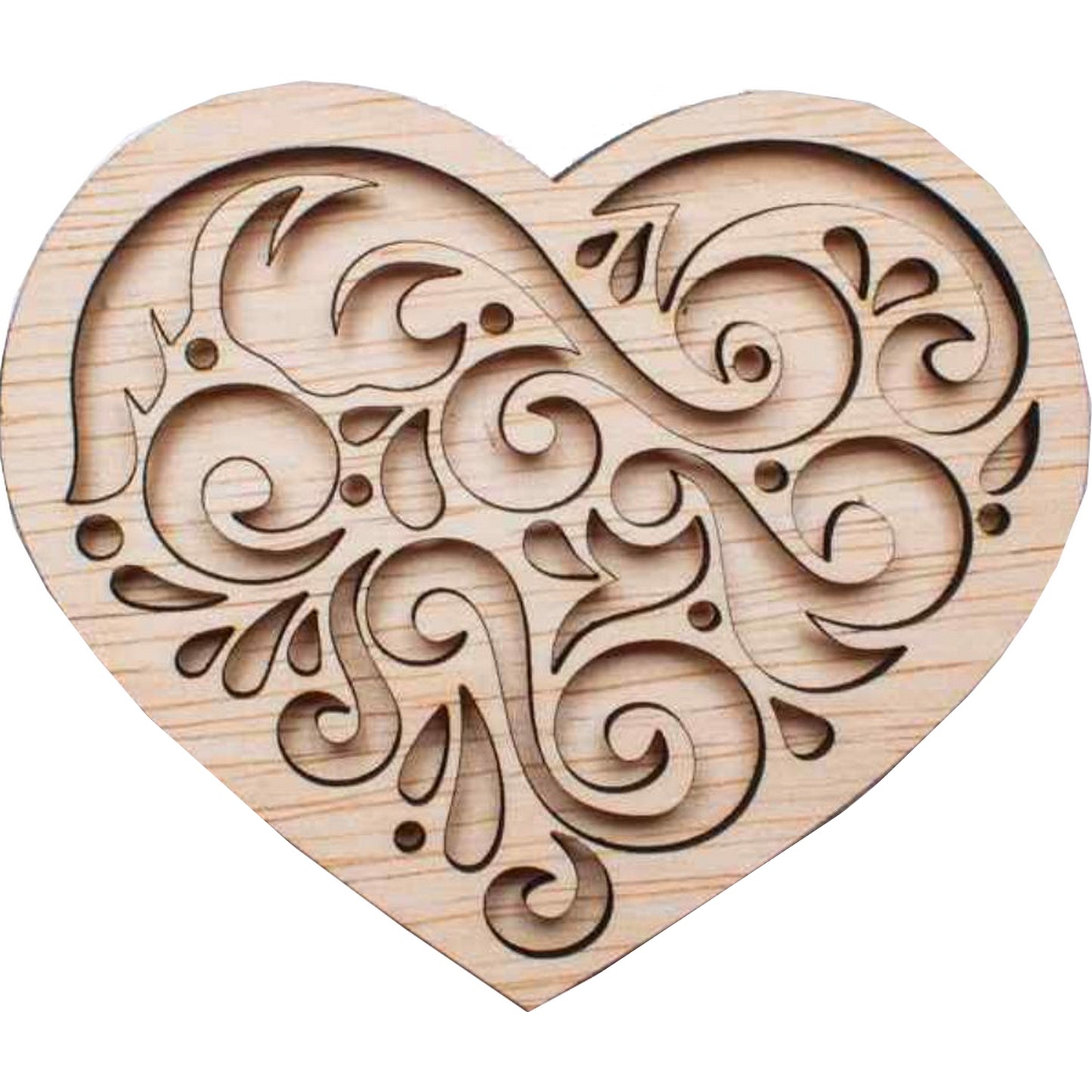 Decor Inima cu Capac Blank HH1510 din lemn pentru Licheni