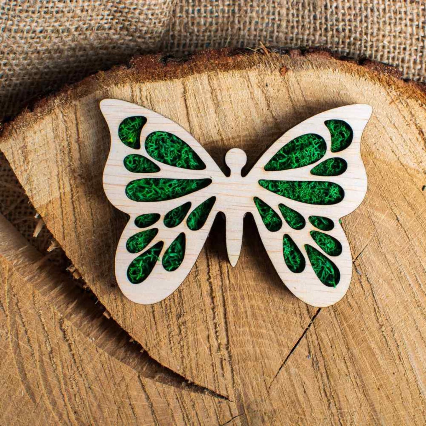 Decor Fluture cu Capac Blank HH1514 din lemn pentru Licheni