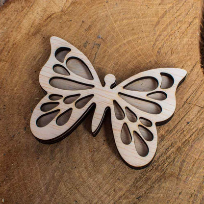Decor Fluture cu Capac Blank HH1514 din lemn pentru Licheni