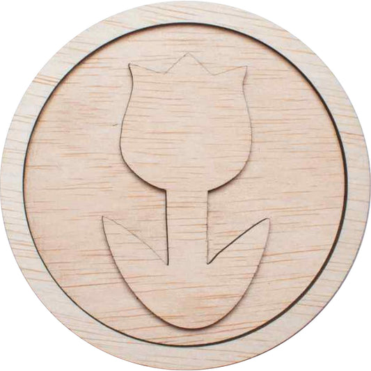 Decor Lalea Blank HH1517 din lemn pentru Licheni