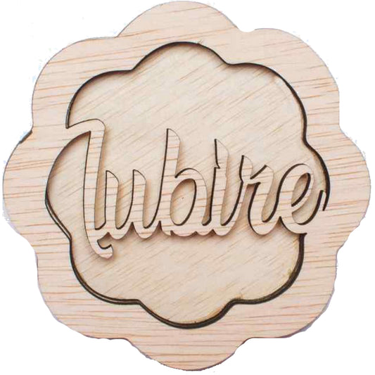 Decor Floare cu Iubire Blank HH1518 din lemn pentru Licheni