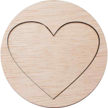 Decor Inima Blank HH1520 din lemn pentru Licheni