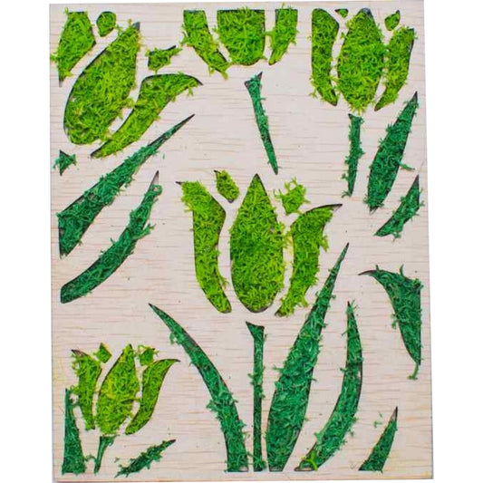 Decor Lalele HH1534 din lemn Personalizat cu Licheni