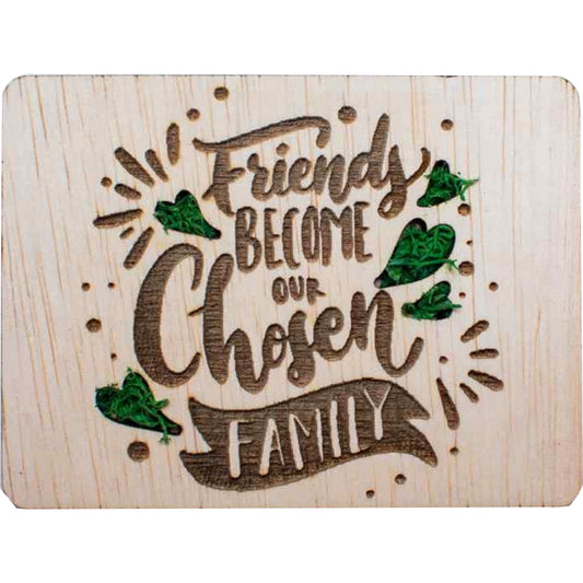 Decor Pretenii devin Familie Personalizat HH1547 din lemn Personalizat cu Licheni
