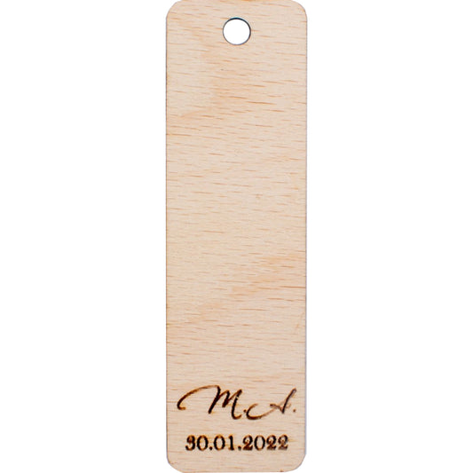 Semn de Carte Personalizat din lemn, HH1555 Marturie Nunta, Botez, Eveniment 3x10 cm