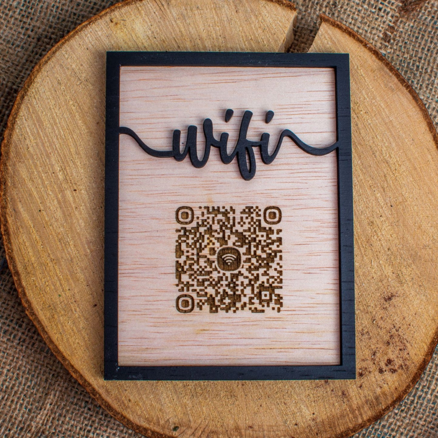 Semn de Conexiune Wifi din lemn HH1561 Personalizat 10x13 cm