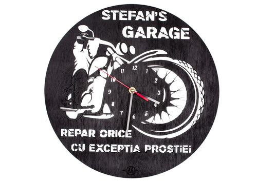 Ceas Decorativ Personalizabil din lemn HH265 Motor Pentru Garaj