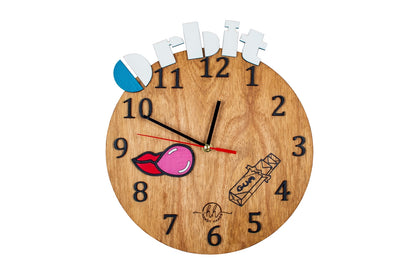 Ceas Decorativ Personalizabil din lemn HH270 Guma Orbit