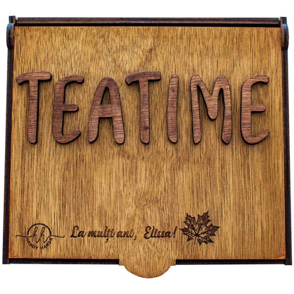 Cutie Personalizata din Lemn HH825 pentru depozitat Ceai Teatime