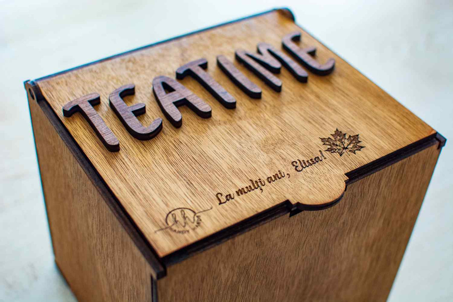 Cutie Personalizata din Lemn HH825 pentru depozitat Ceai Teatime