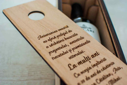 Cutie de vin din Lemn HH828 Personalizata cu Nume si Text
