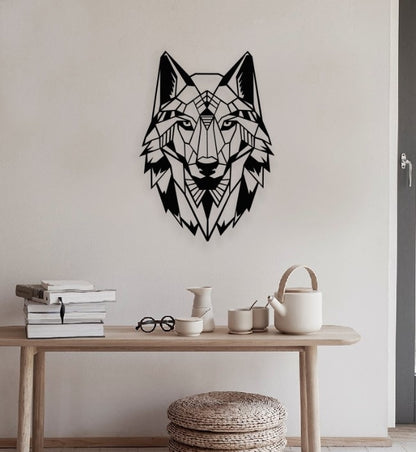 Decor Personalizabil Geometric perete Cap de Lup HHH608 din lemn