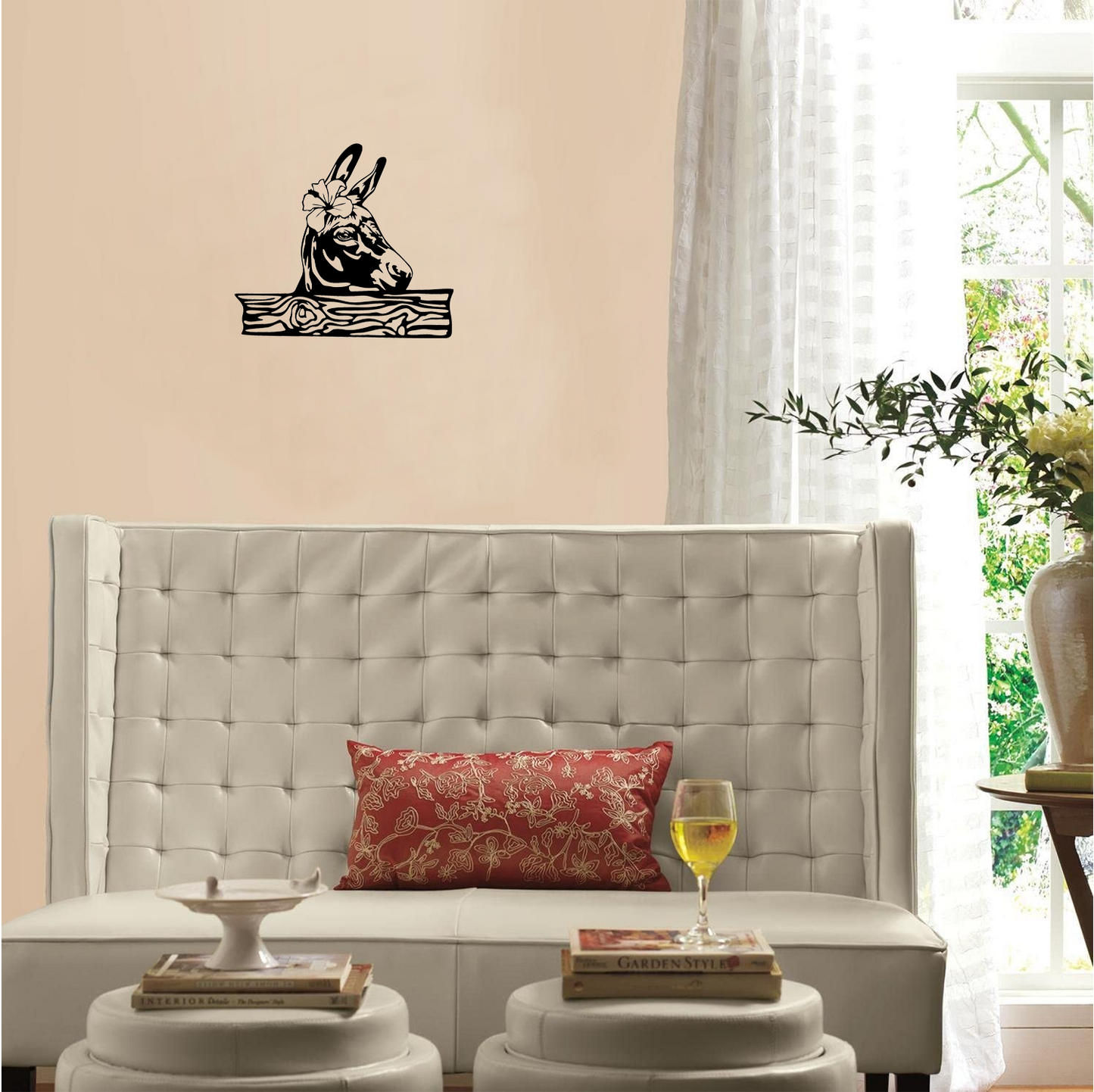 Decor perete Cap de Magarita HH736 din lemn