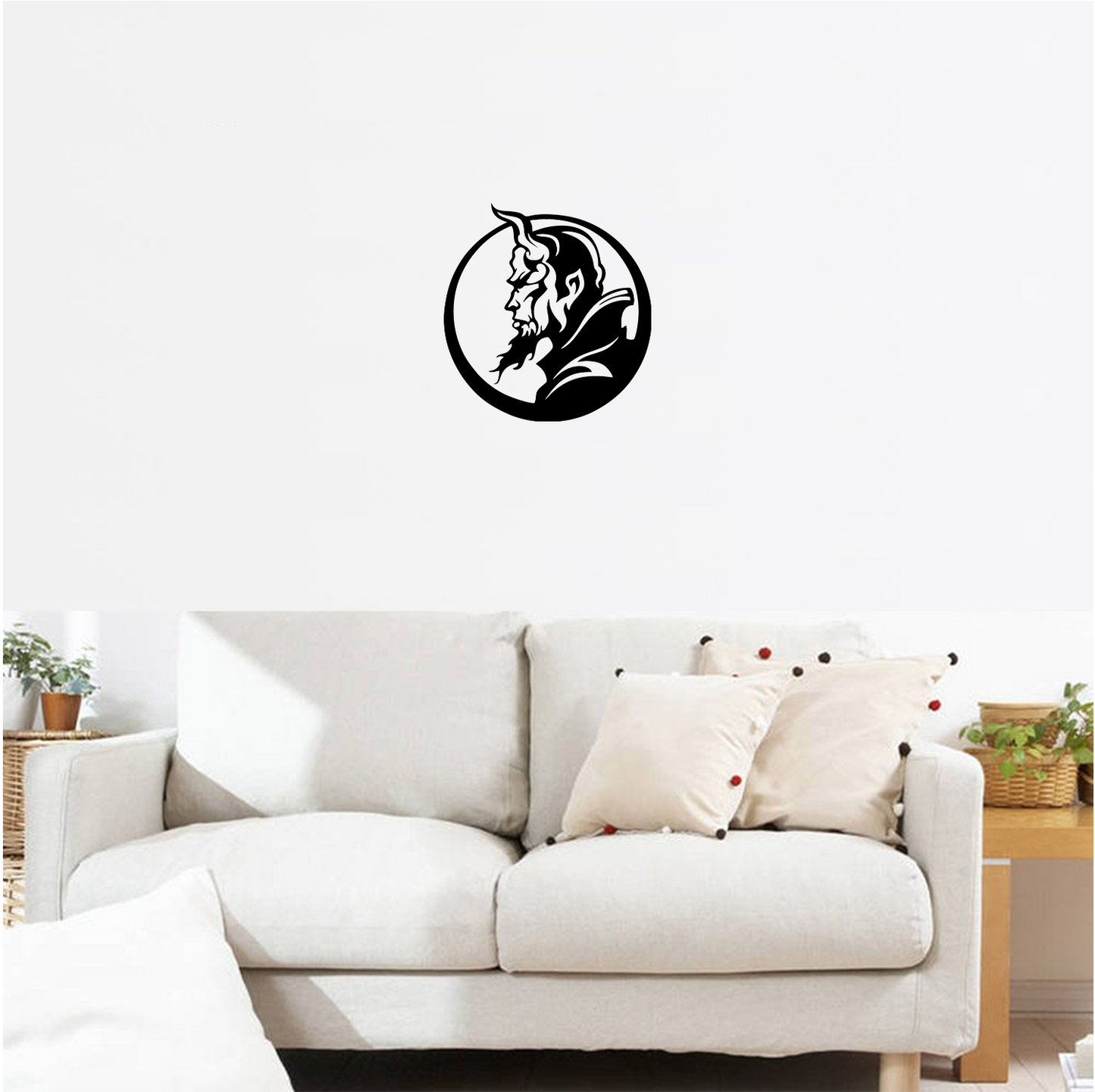 Decor perete Diavol cu Coarne HH727 din lemn