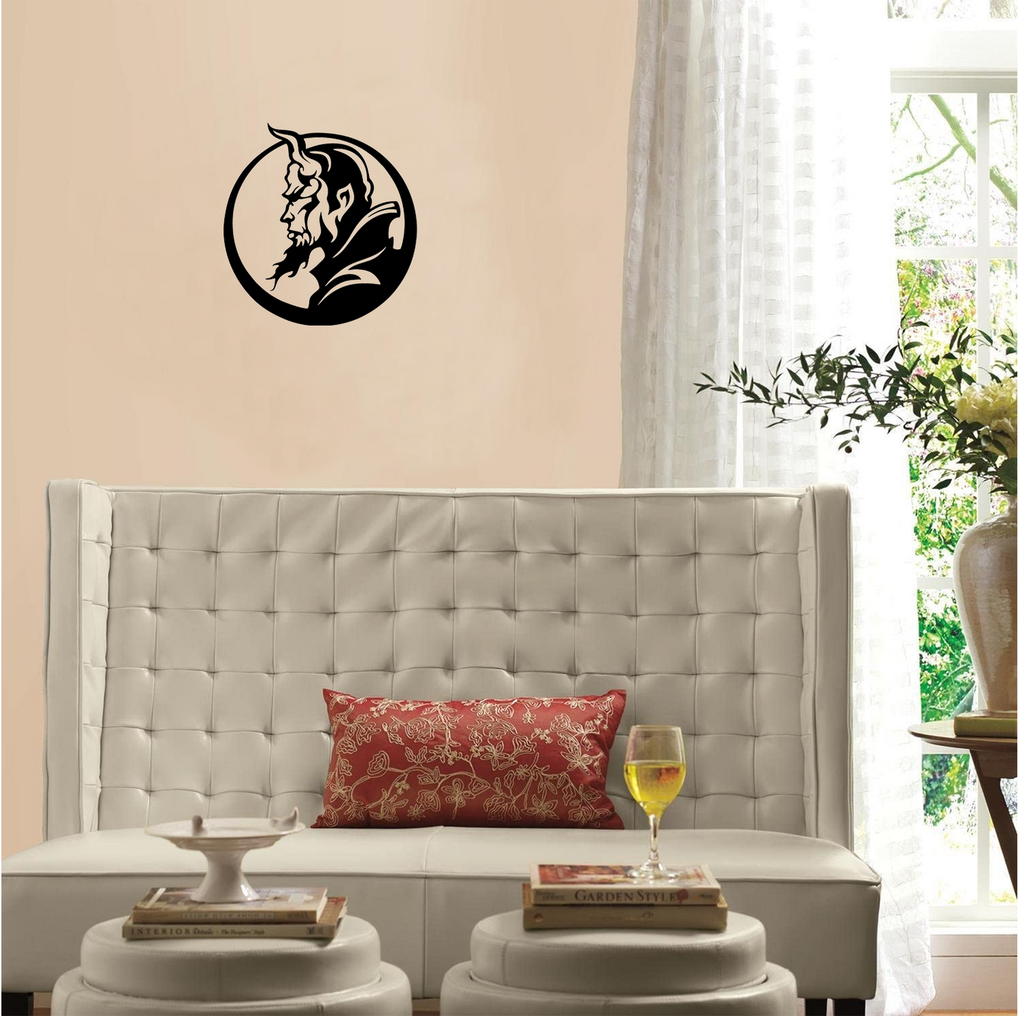 Decor perete Diavol cu Coarne HH727 din lemn
