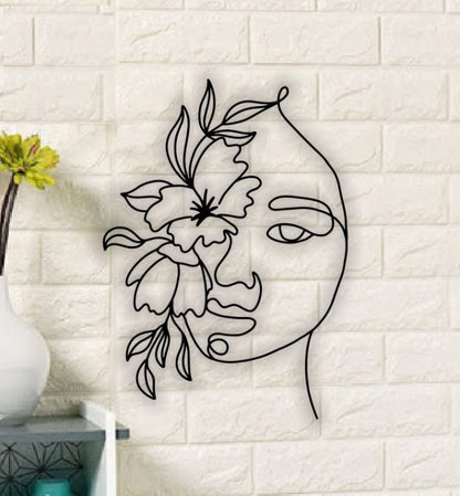 Decor perete Personalizabil Doamna din Flori HHH412 din lemn