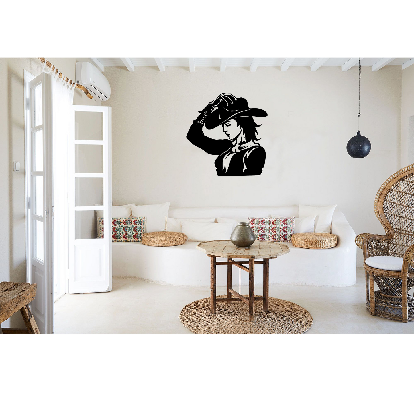 Decor perete Fata Cowboy HH771 din lemn