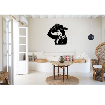 Decor perete Fata Cowboy HH771 din lemn