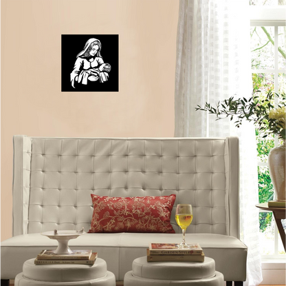 Decor perete Fecioara Maria HH775 din lemn