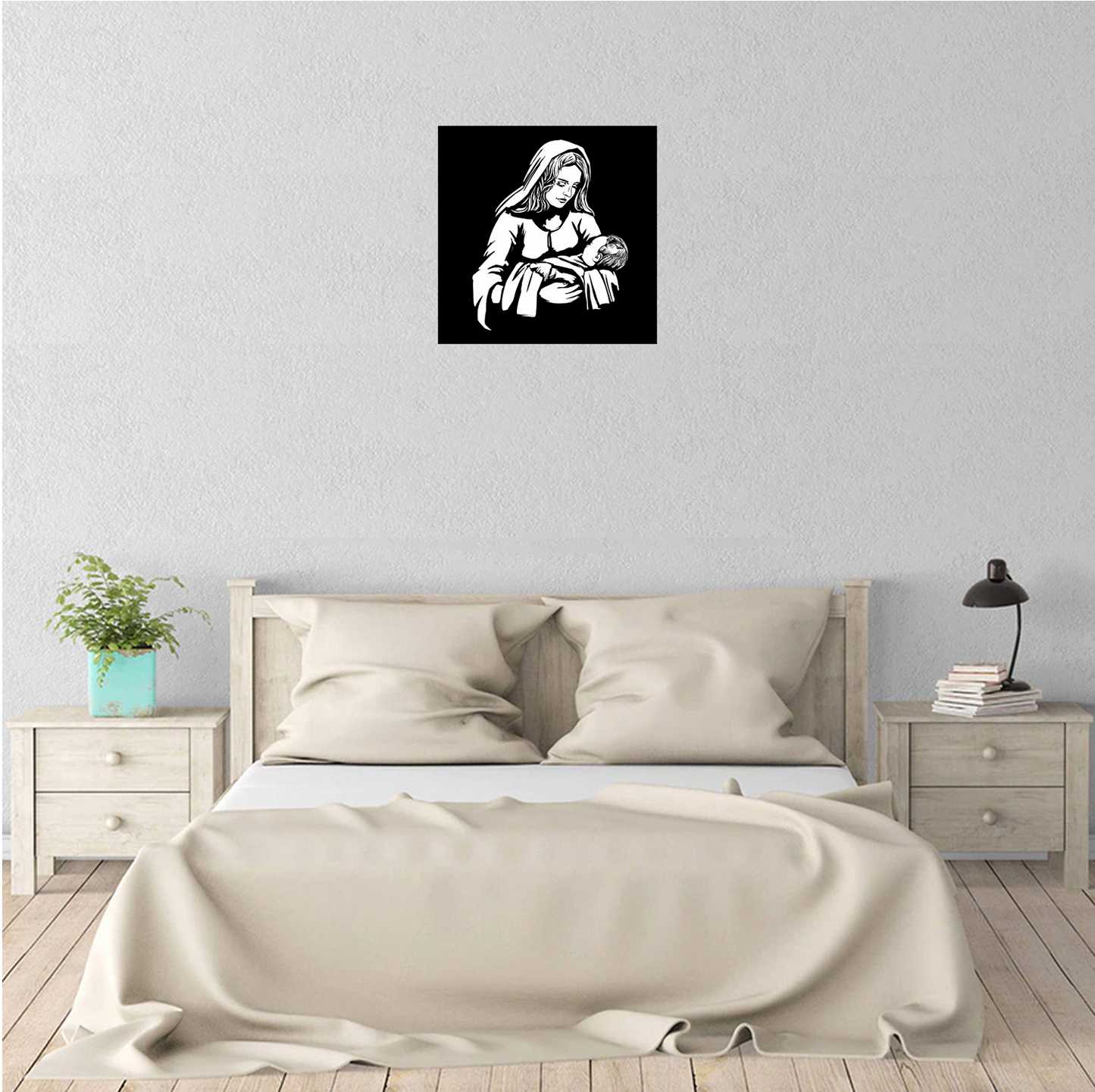 Decor perete Fecioara Maria HH775 din lemn