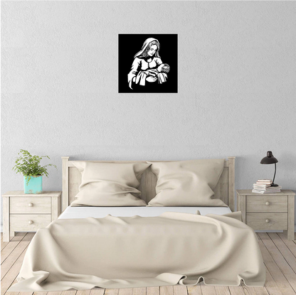 Decor perete Fecioara Maria HH775 din lemn